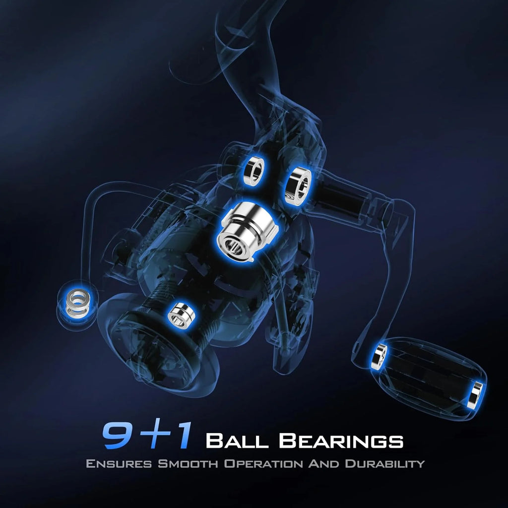 2000 Spinning Reels,Up to 17.5Lbs Max Drag, 5.2:1 Gear Ratio-Centron Lite-White